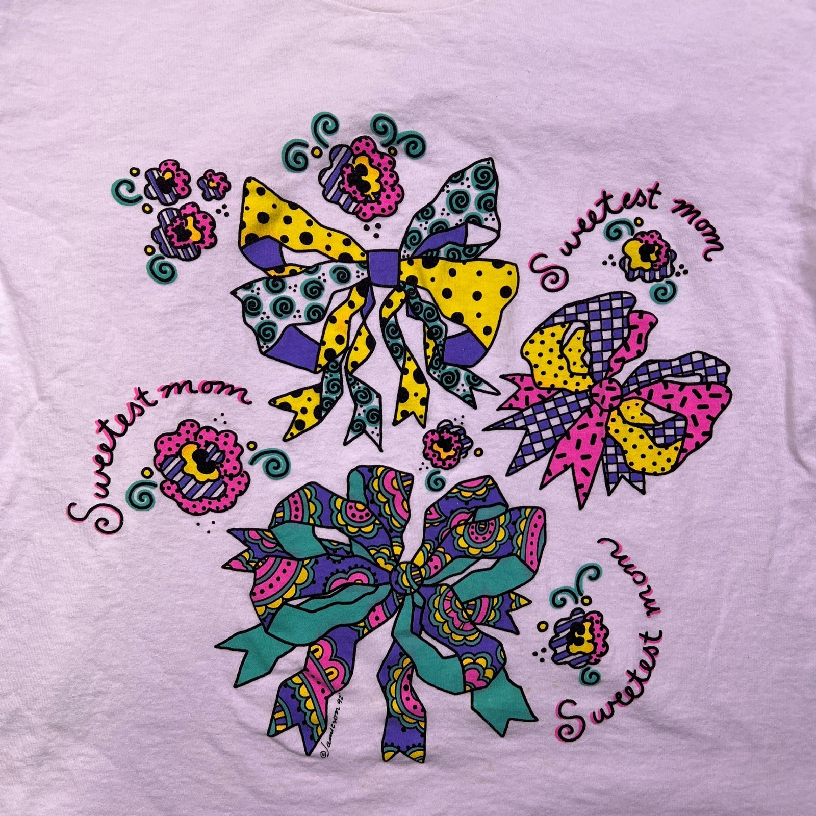 VTG Freestyle Graphic T Shirt Sweetest Bows Flowers Graphic Tee Women’s Size L