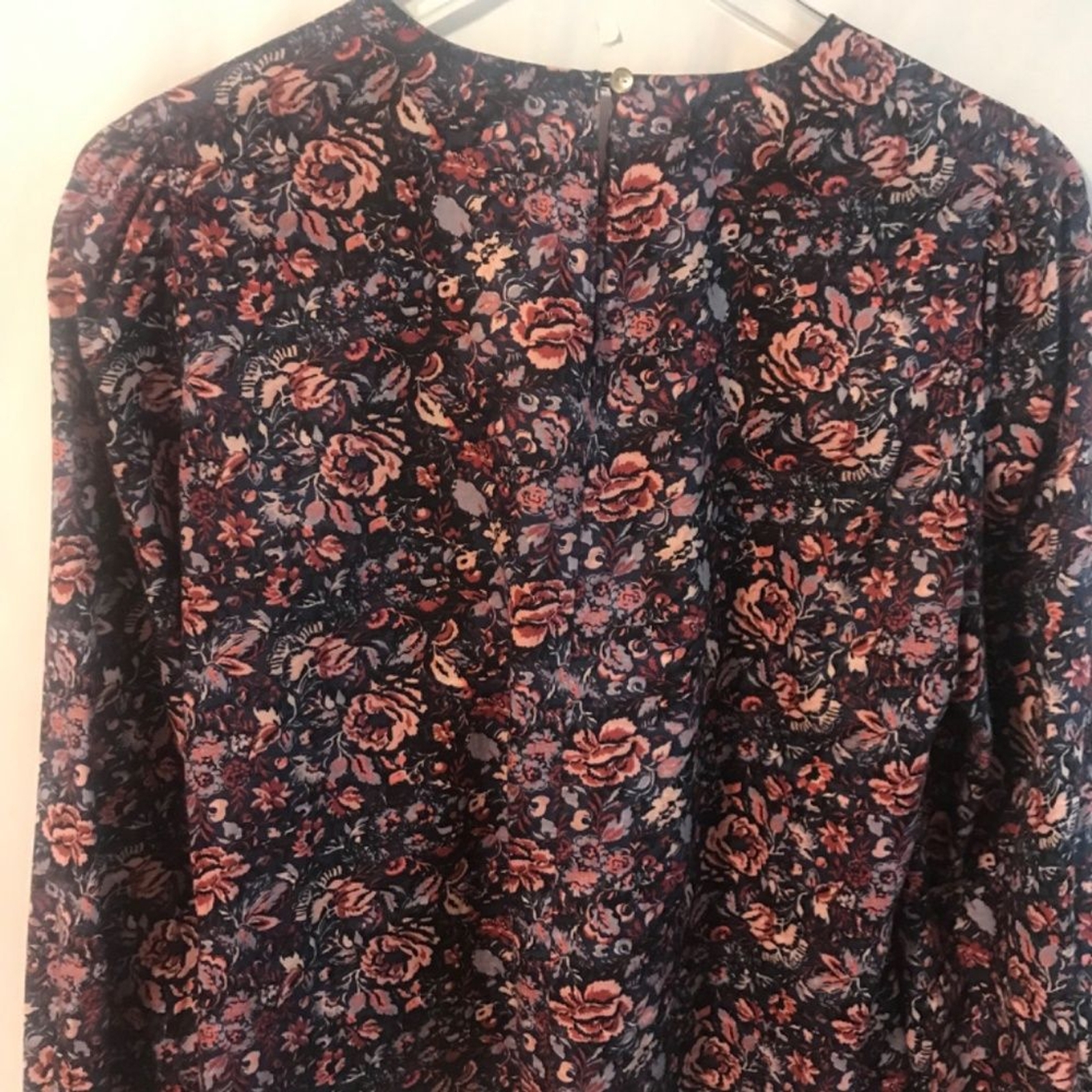 La Vie Rebecca Taylor Size M Toile Fleur Floral Cotton Blouse Keyhole Twist