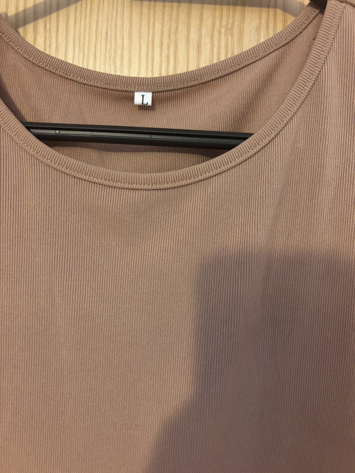 Solid Color Casual Skirt Set, Cap Sleeve Crew Neck Ruched Crop T-shirt size L