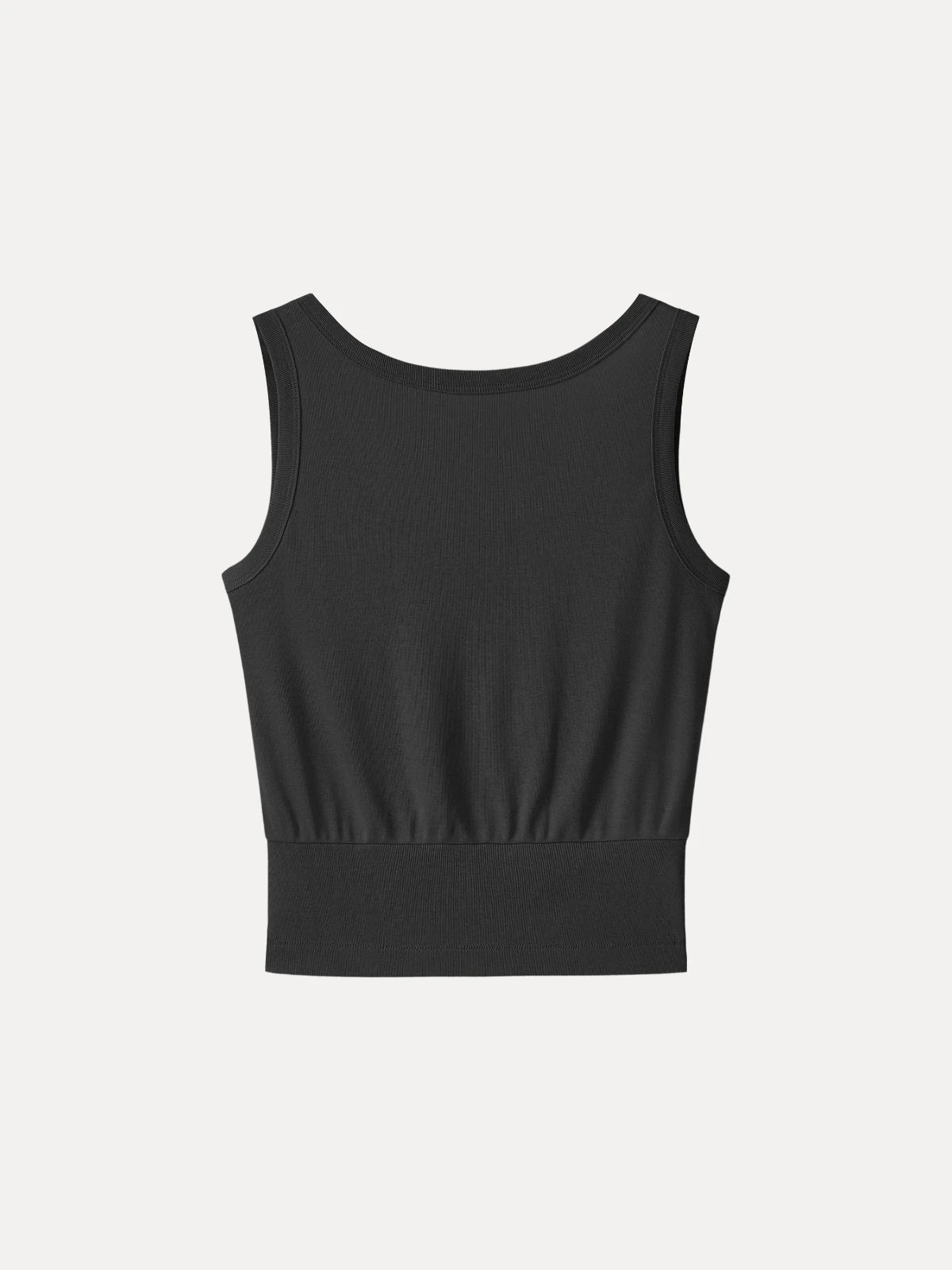 OGL Cotton-Linen Blend Reversible Boatneck Low Back Top