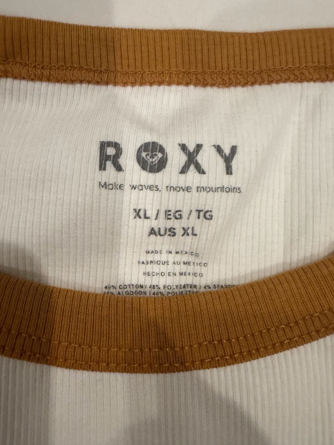 Roxy Retro Heritage Striped Cropped Baby Tee in Buckthorn Brown