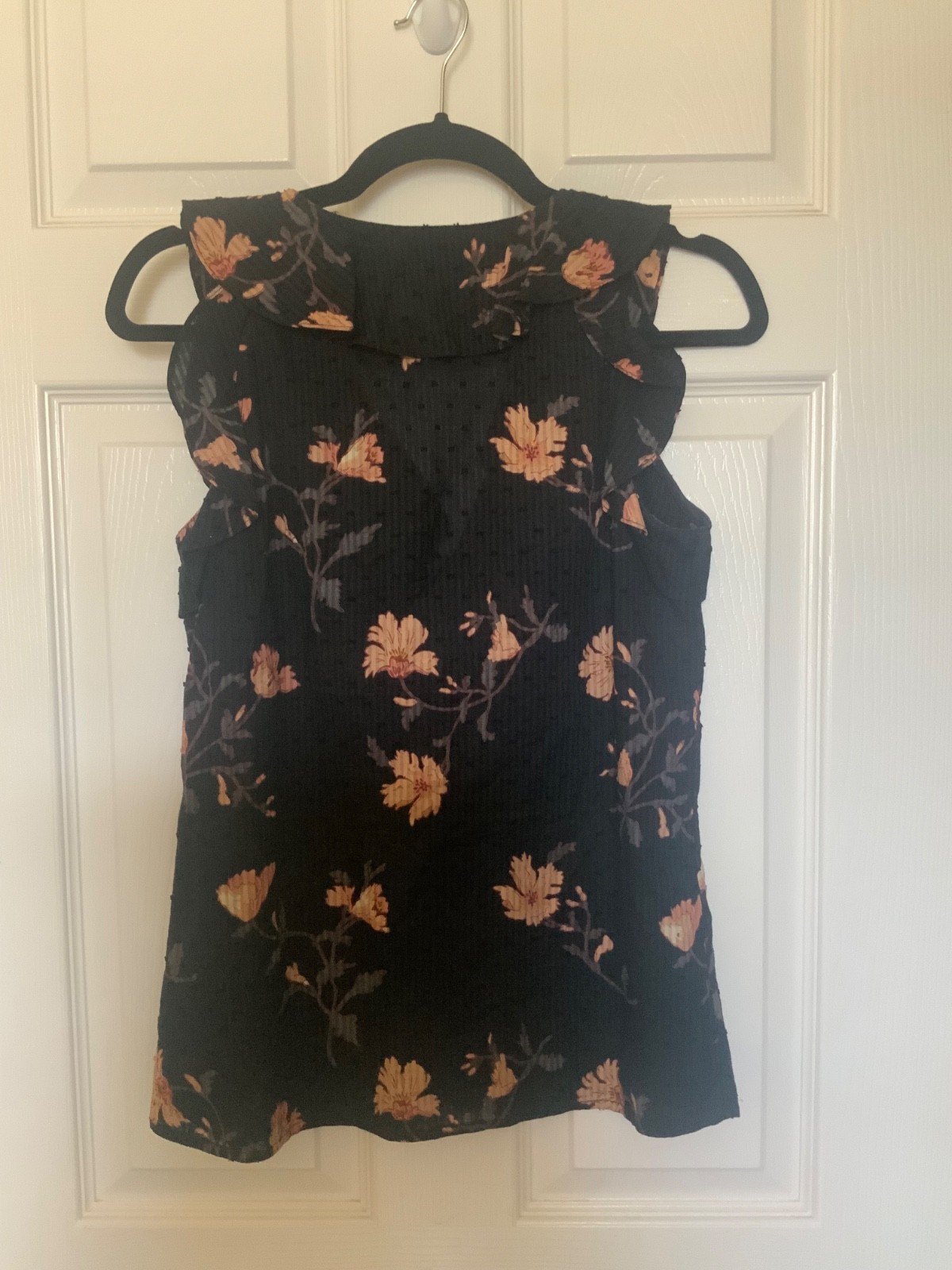 Paige Farfalla floral Ruffle Neck Sleeveless Tank XS