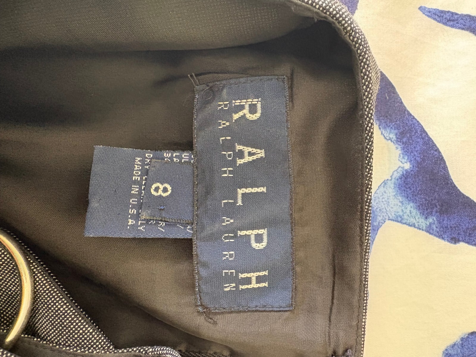 Ralph Lauren Cropped Wool Blend Top black and gray Size 8 perfect for work