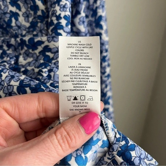 COOPER & Ella Blue Ditsy Floral Button Down Pleasant Blouse S