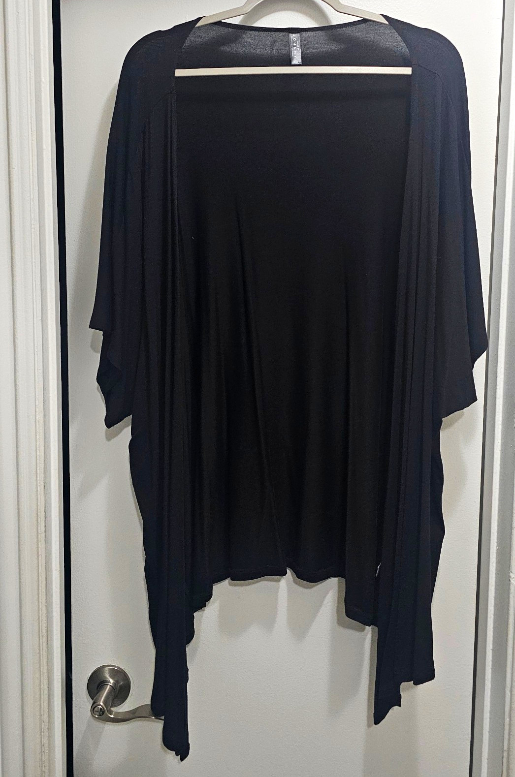 Women’s Black Open Front Kimono Cardigan 3/4 Sleeve Size 2XL