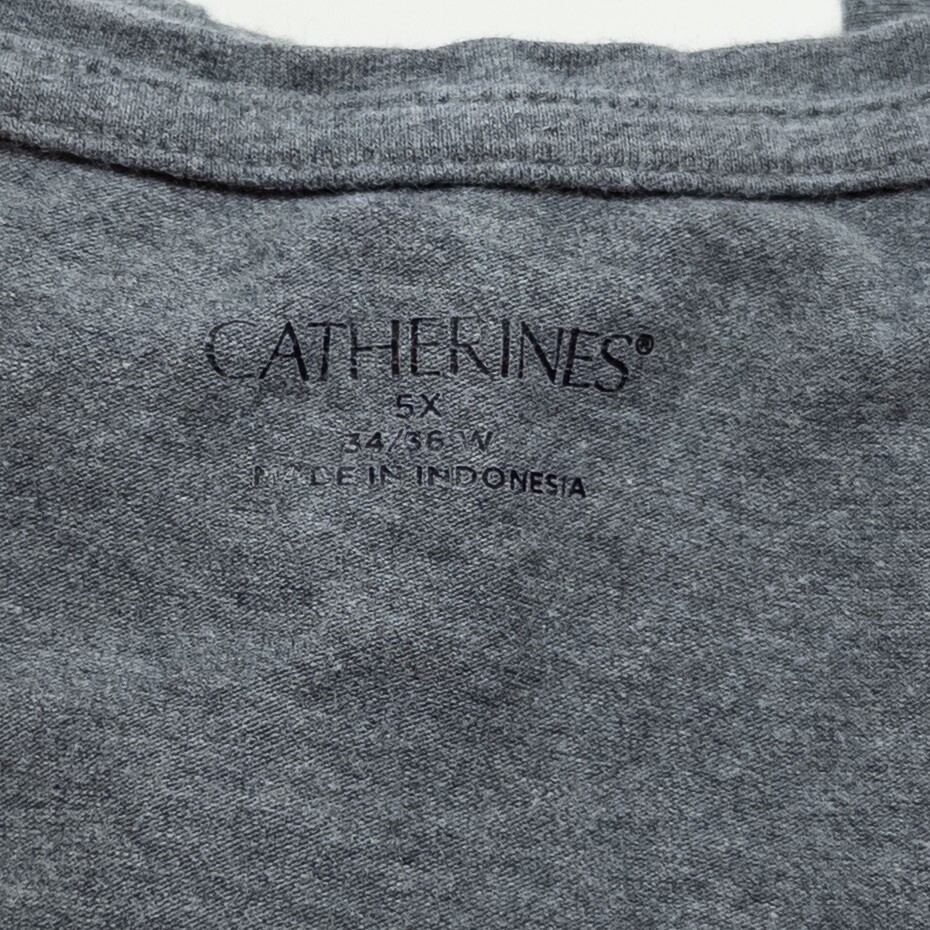 Catherines Tank Top Womens 5X Gray Jersey Knit Cotton Stretch Sequin Studded