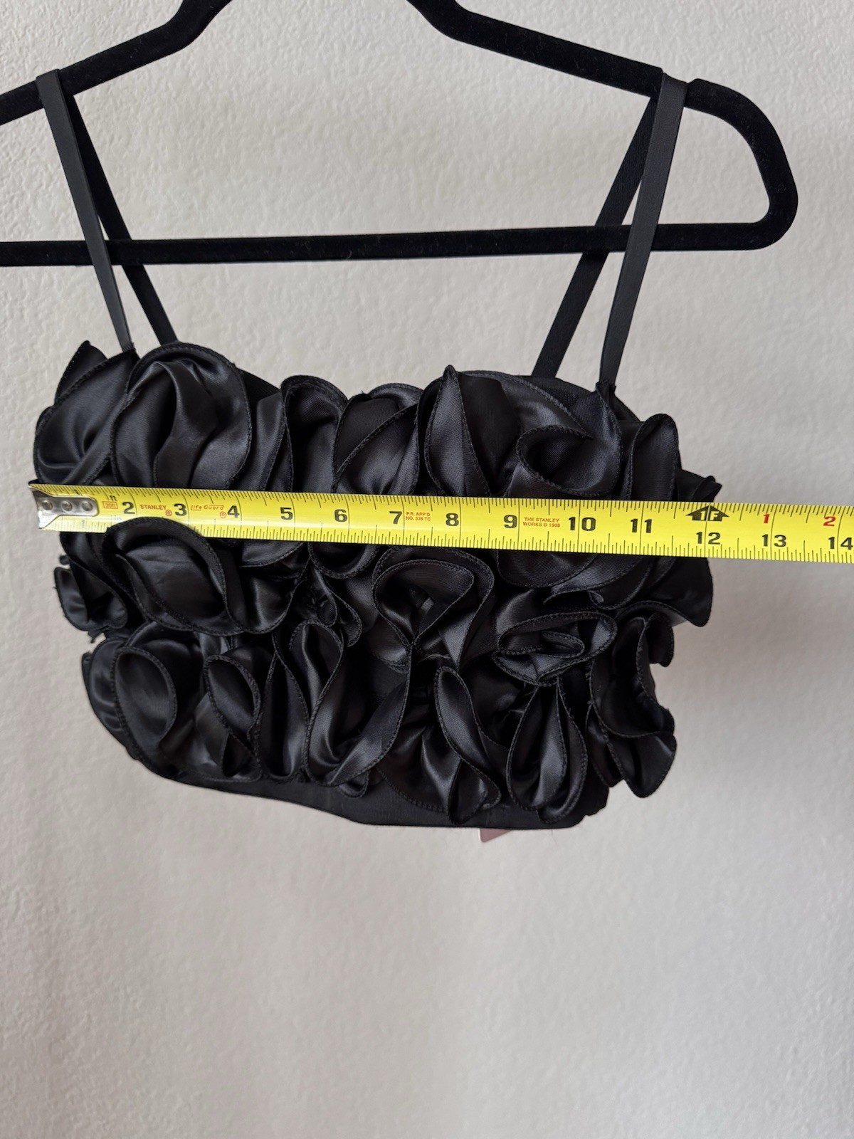 Micas Women’s Black Cropped Corset Top NWT Size S Satin Bustier Bralette