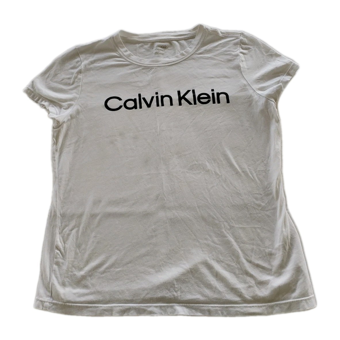 Calvin Klein Crew Neck Women’s Short Sleeve Logo T-Shirt Size PL(260429-01)