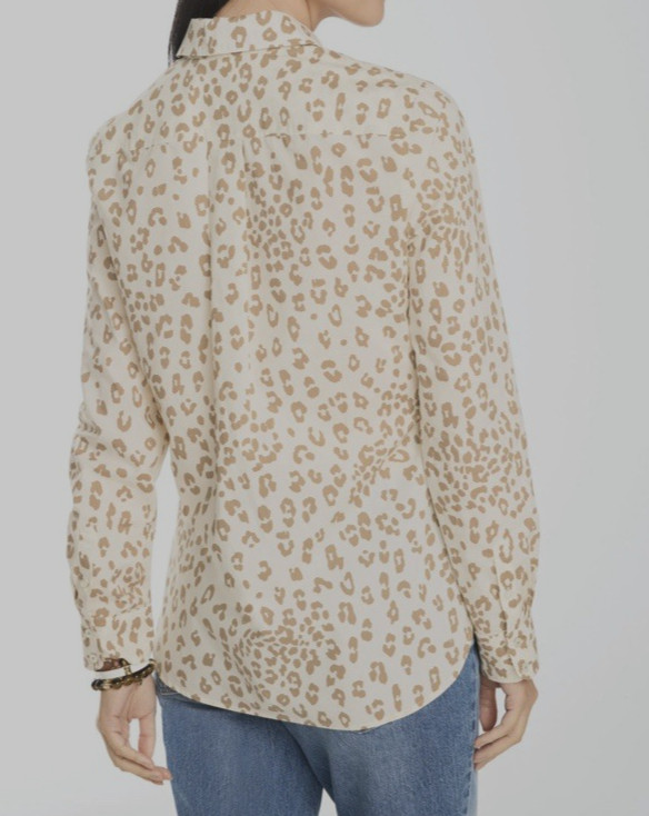 NWT NEW PRE FALL TALBOTS LARGE MODERN CLASSIC LEOPARD PRINT BUTTON SHIRT $94.50