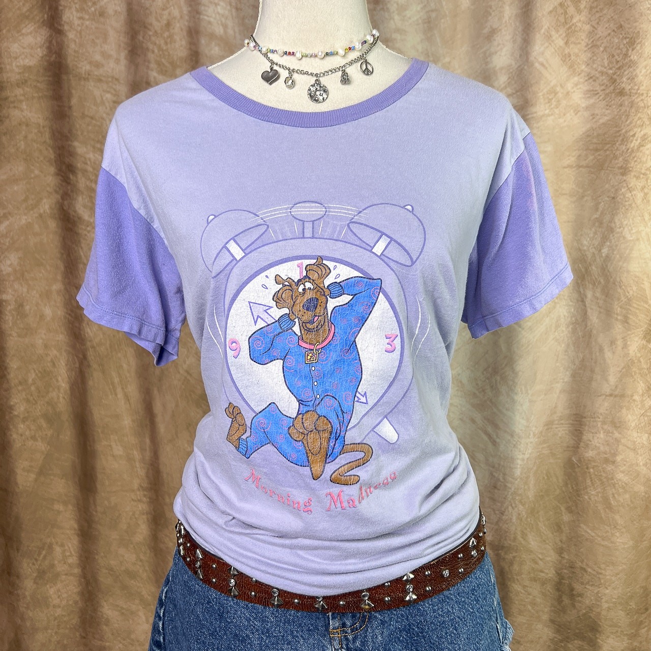 Vintage Y2K Scooby Doo T-Shirt Cartoon Network Morning Madness Oversized Purple