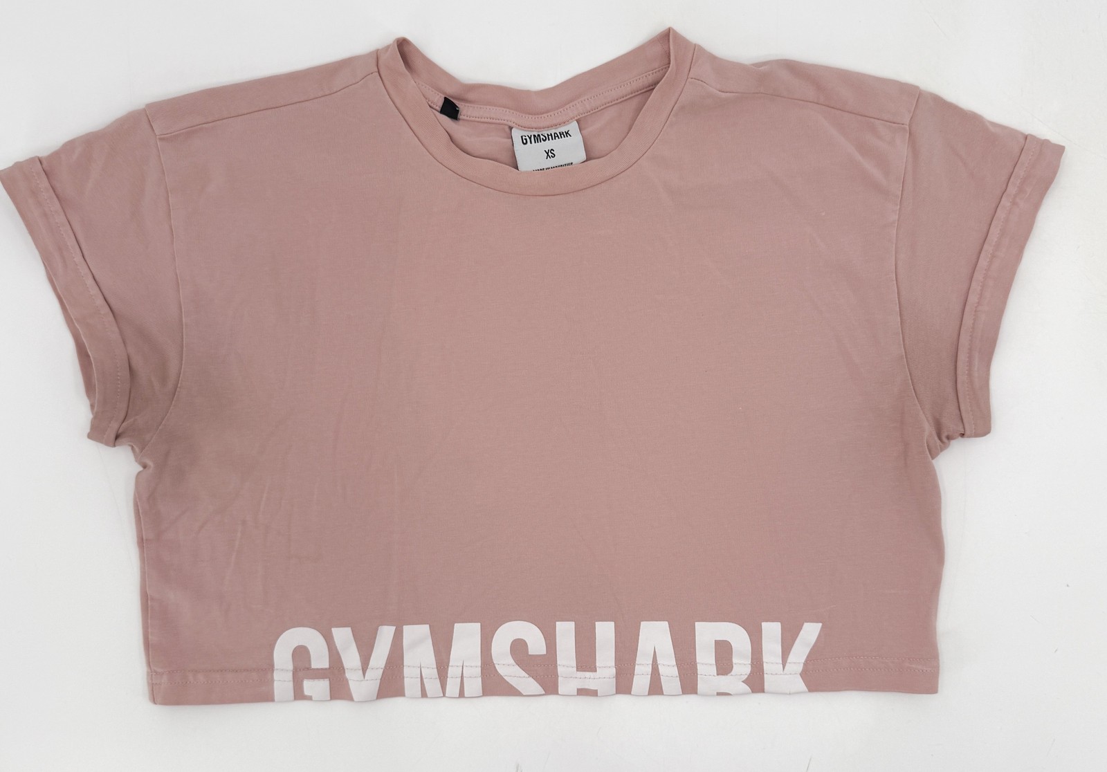 Gymshark Shirt Womens XS Pink Cropped Crewneck Logo Active Athletic Tee Top