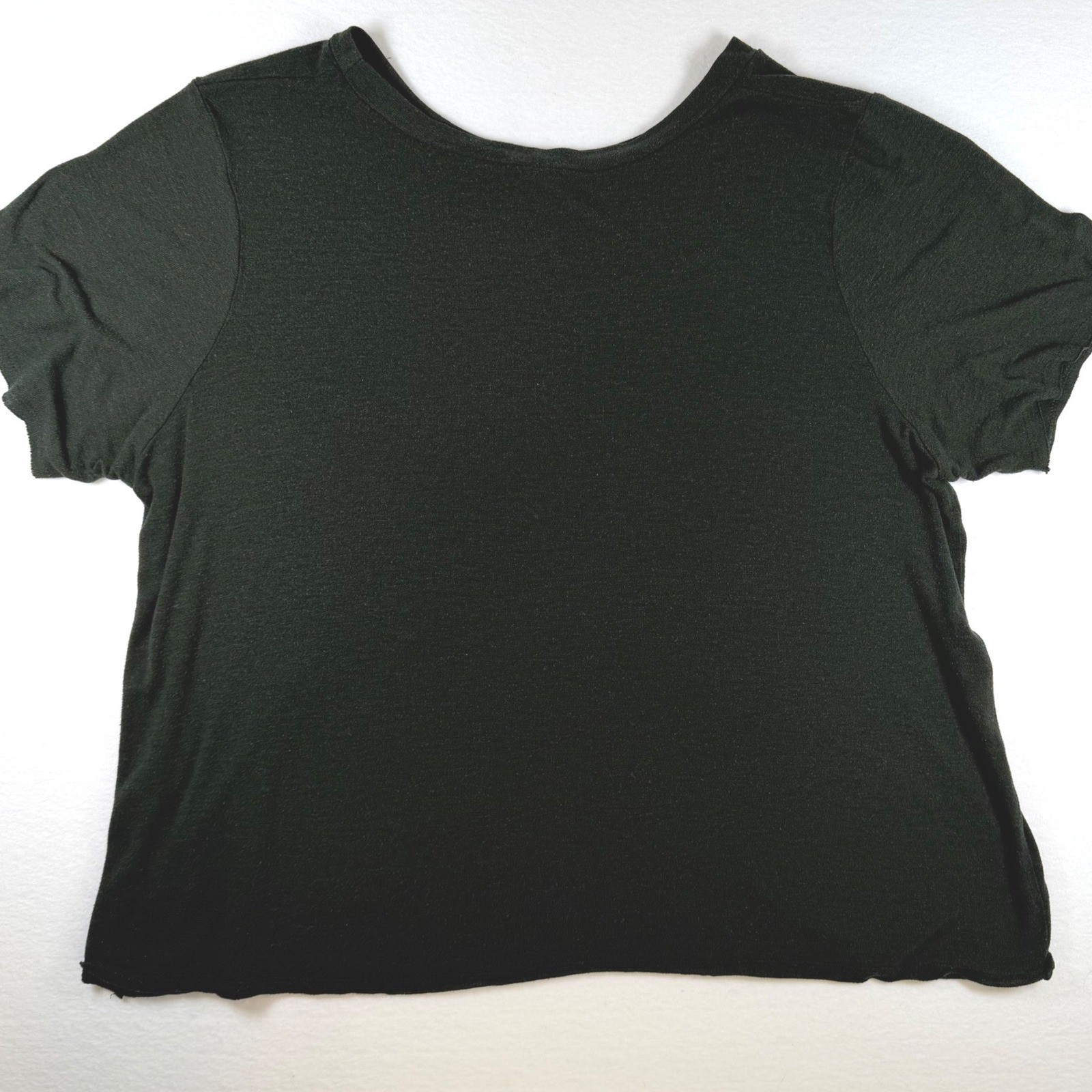 P!phany Womens Forest Green Heathered Short Sleeve Crew Neck T-Shirt Size L