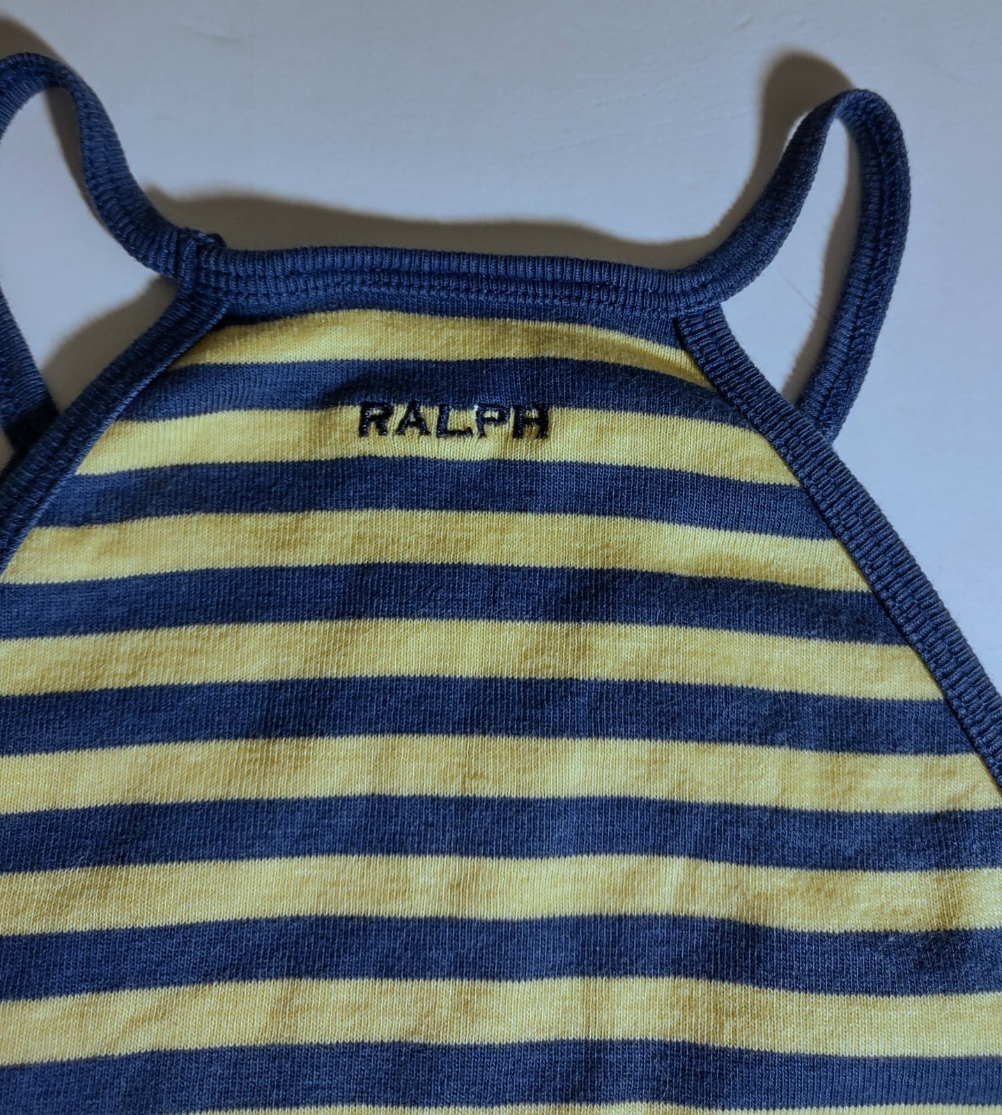 Vtg 90s Ralph Lauren Plaid Label Striped Preppy Golf Tennis Tank Top L