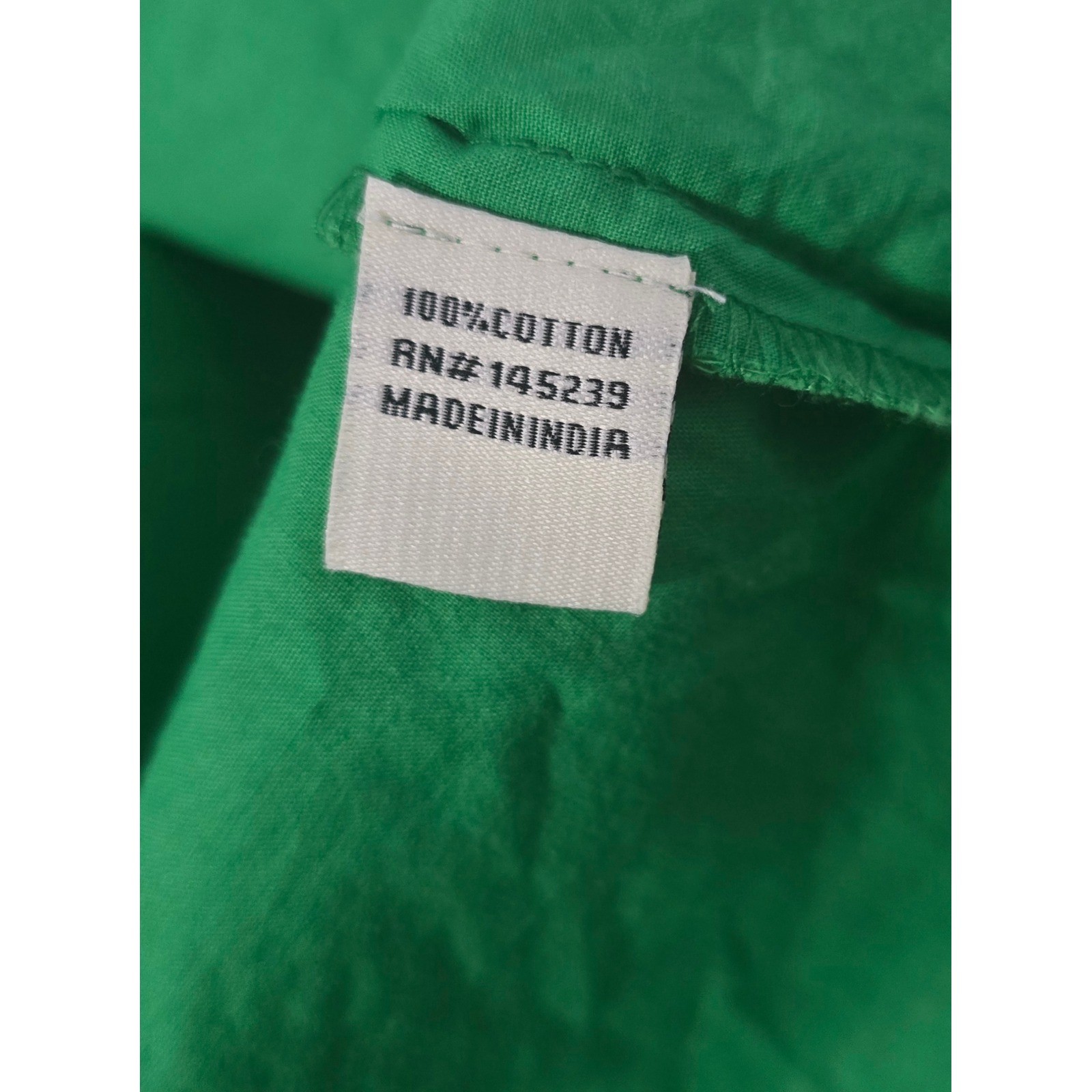 Sim & Sam Green Cotton Roll Tab Sleeve Button Down Shirt Small RN145239