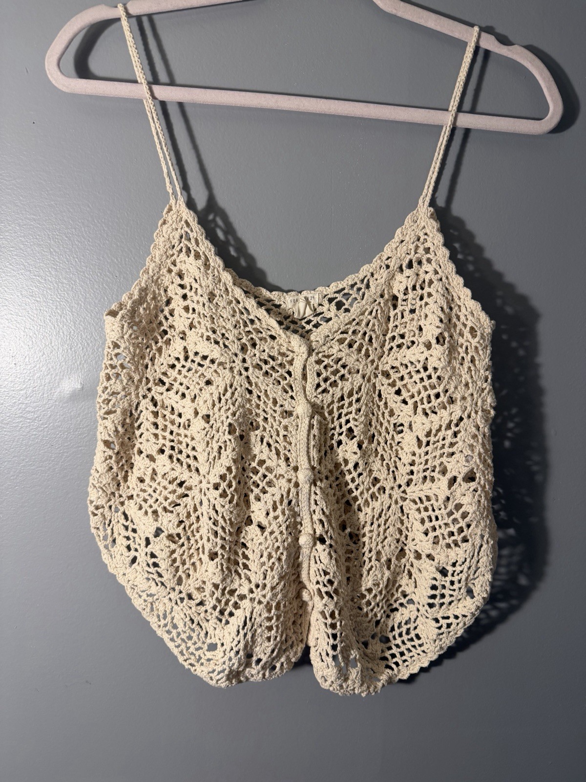 Forever 21 Crochet Tank Top Size Medium Boho Festival Cottagecore Whimsical