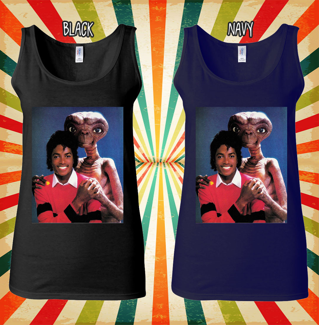 Alien E.T. Hugs Michael Jackson Cool Men Women Vest Tank Top Unisex T Shirt 2037