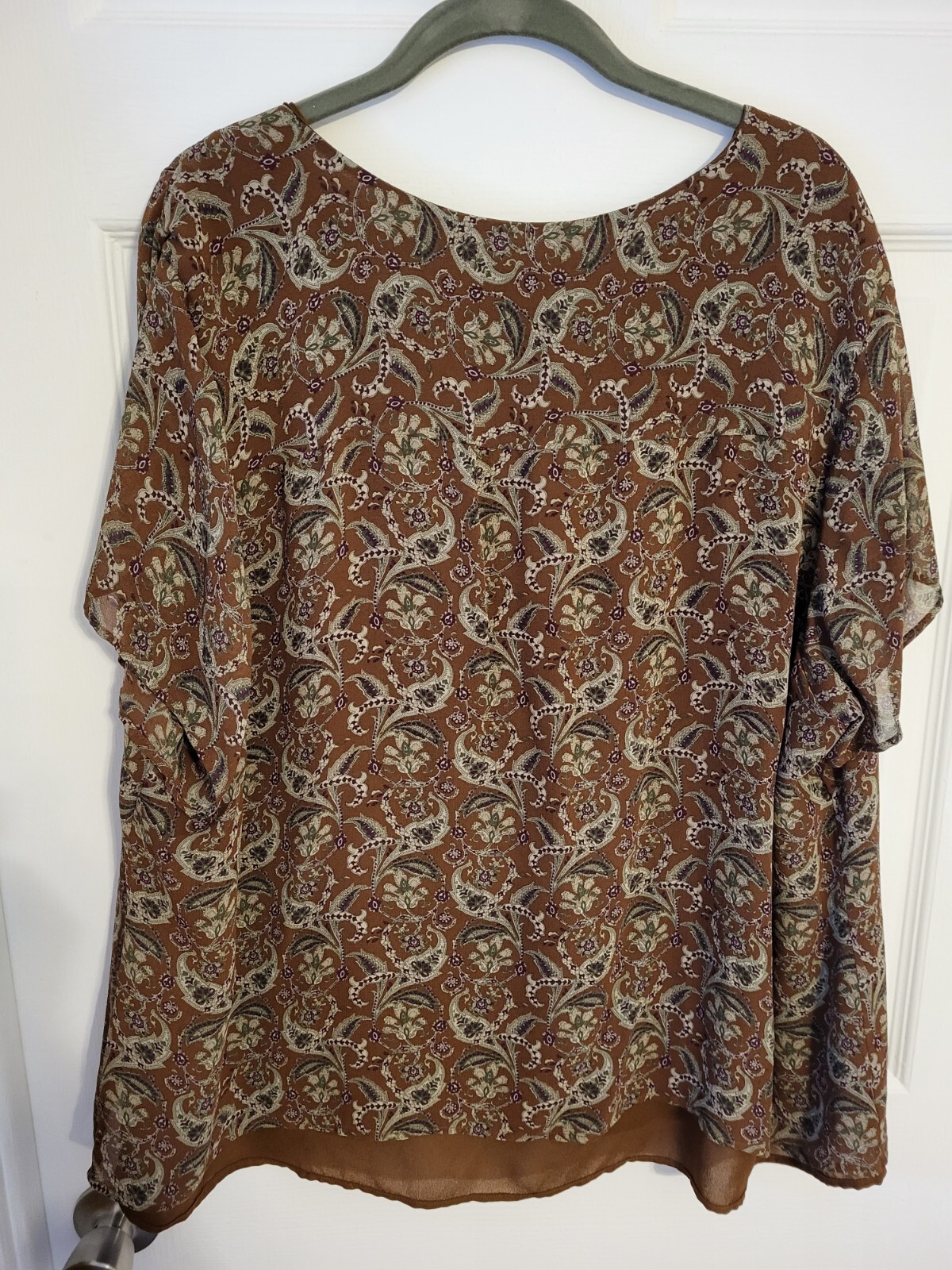 Womens Charter Club Shirt Size 24 Multicolor 2 Layer Shell Is 100% Silk
