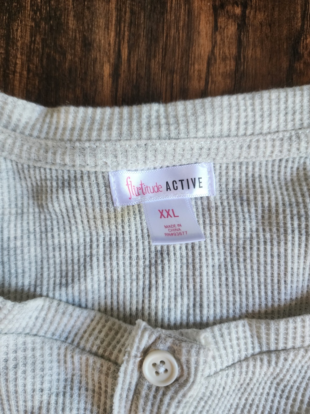 Flirtitude Active Women’s Long Sleeved Waffle Thermal Cropped Tee T-Shirt, XXL