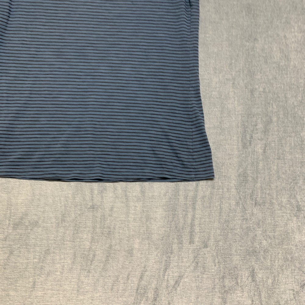Mossimo Supply Co Top Womens Medium Blue Black Striped Cotton V-Neck Cap Sleeve