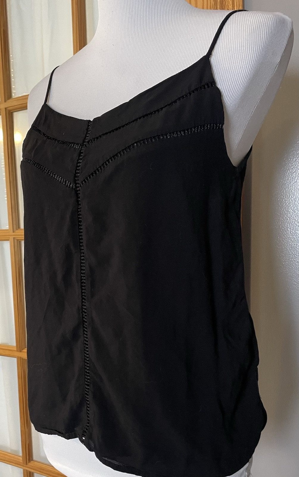 90S Y2K Banana Republic Tank Top Women’s Cami M Black Goth Clubwear Sexy