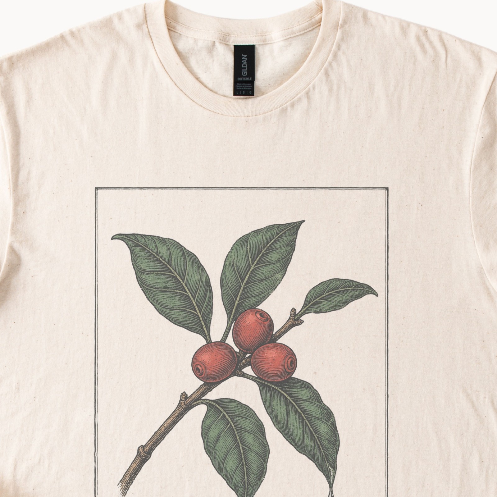 Vintage Style Science Tee Coffee Plant Botanical Art