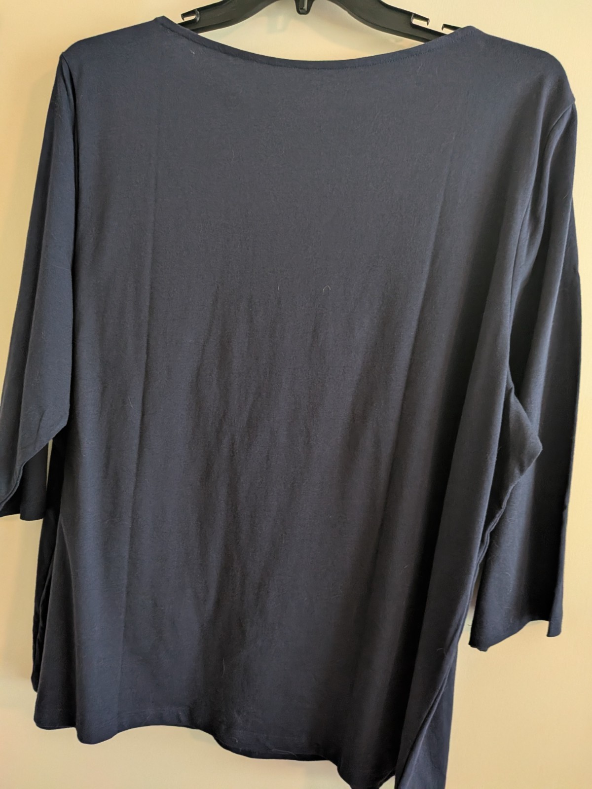 Coral Bay 3X Dark Blue 3/4 Sleeves Everyday Top Ladies NEW