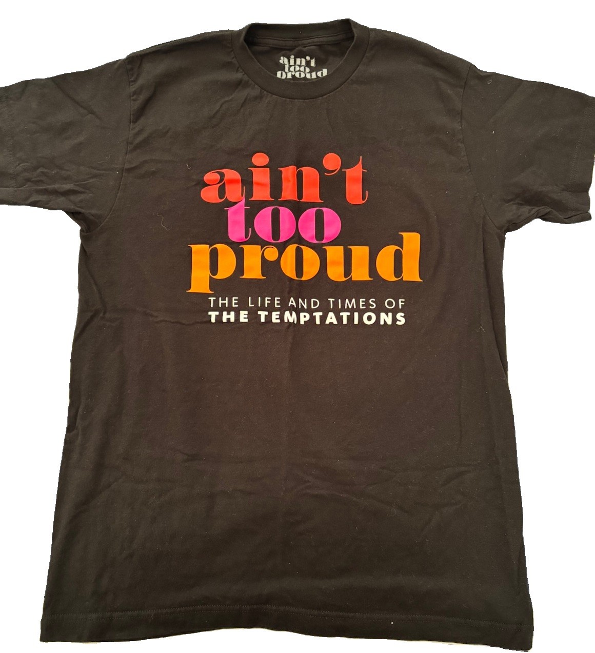 Ain’t Too Proud To Beg Womens T Shirt 100% Cotton Broadway Theater Collectible M