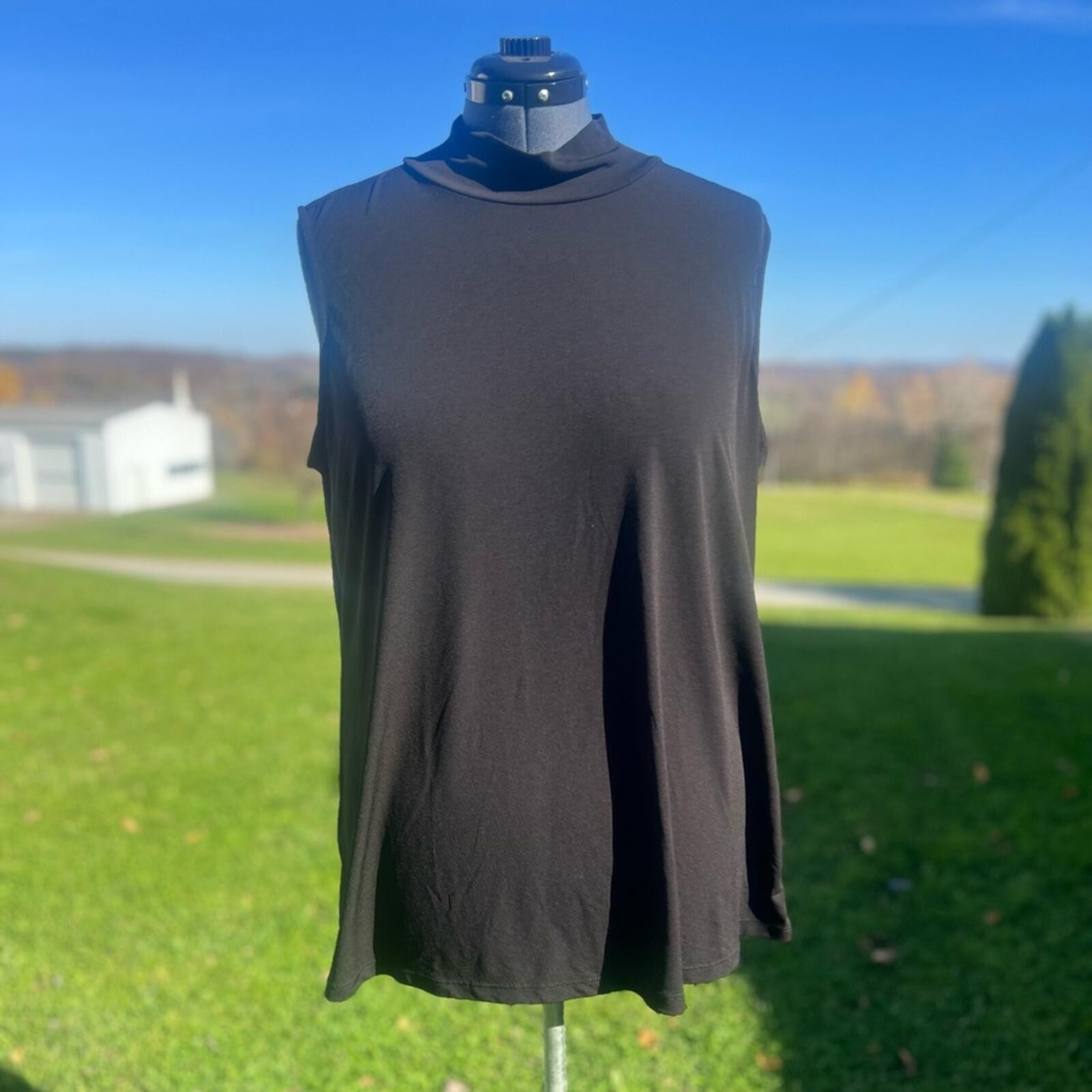 Susan Graver Modern Essentials Liquid Knit Mock Neck Top New Without Tags