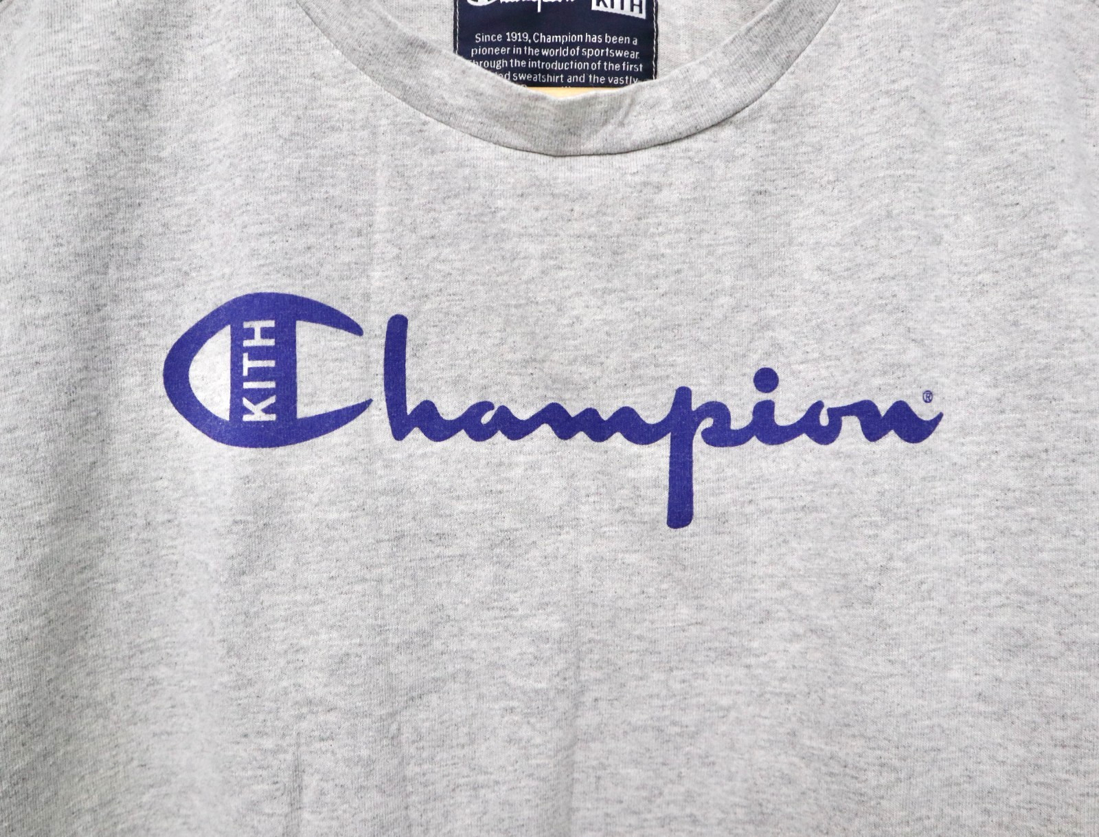 KITH x Champion Reverse Weave Logo Cropped T-Shirt Gray Logo Women’s S Limited