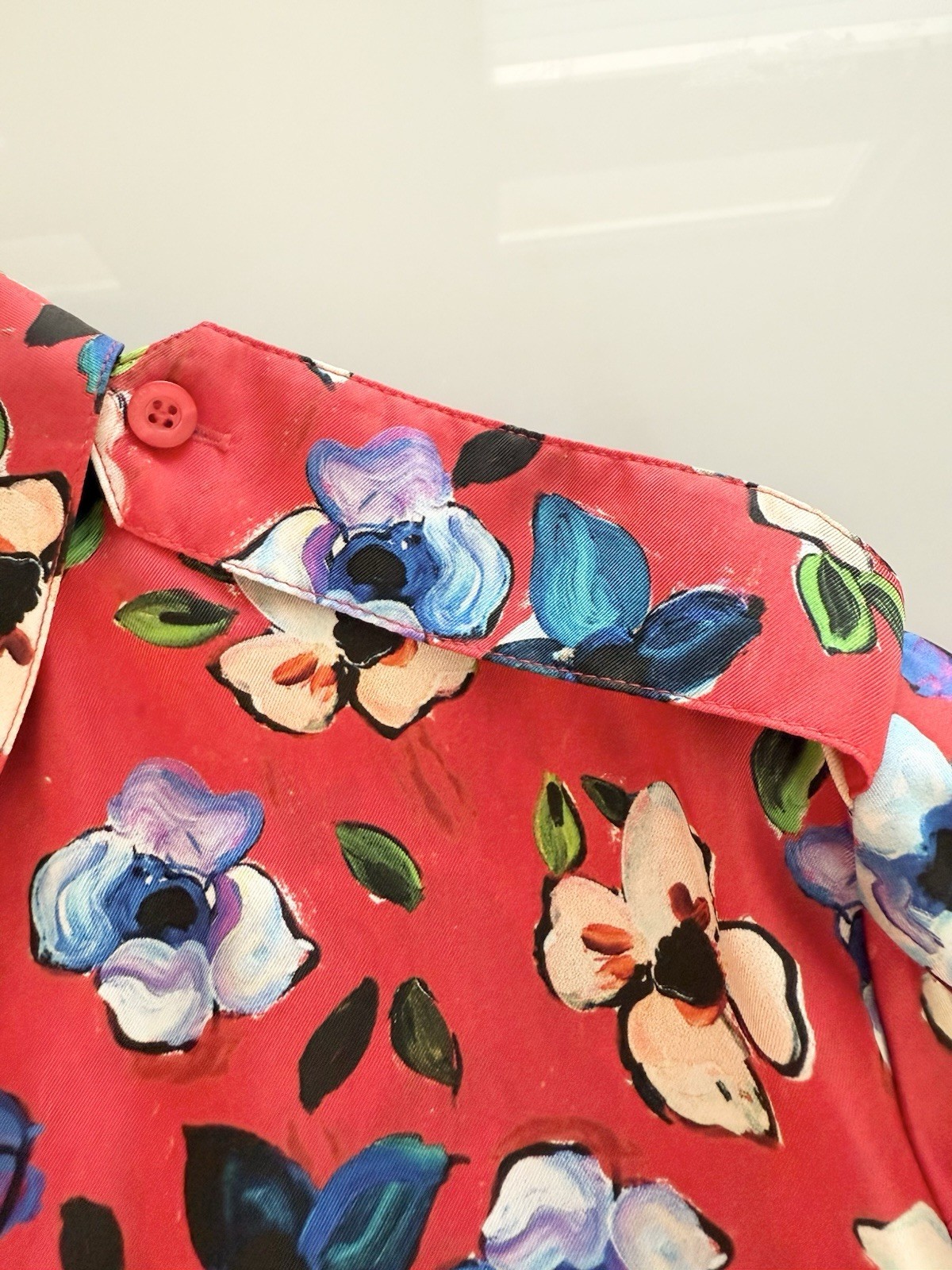 ESCADA Resort 2019 Floral Silk Blouse Oversized Women’s Sz 36 US 4-6 New