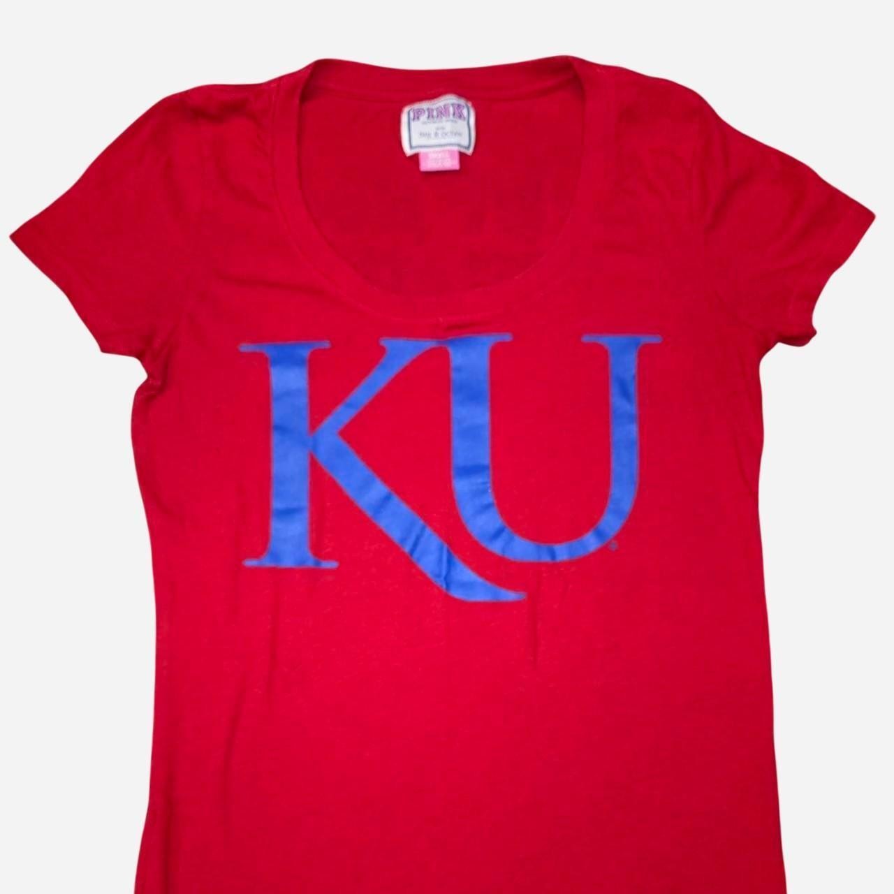 Victoria’s Secret PINK Women’s Red and Blue Tshirt
