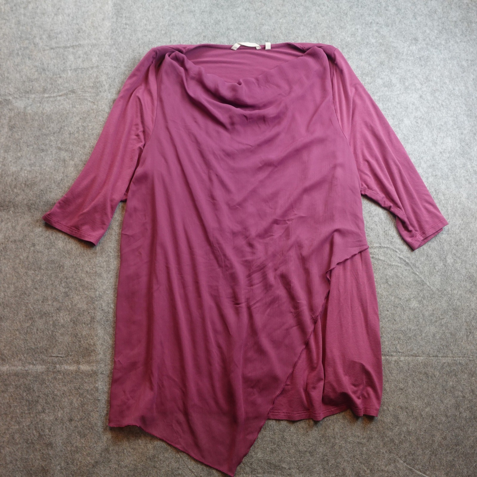 Soft Surroundings Top Womens 2X Pink Tunic Waterfall Drapey 3/4 Sleeve Cowl Neck