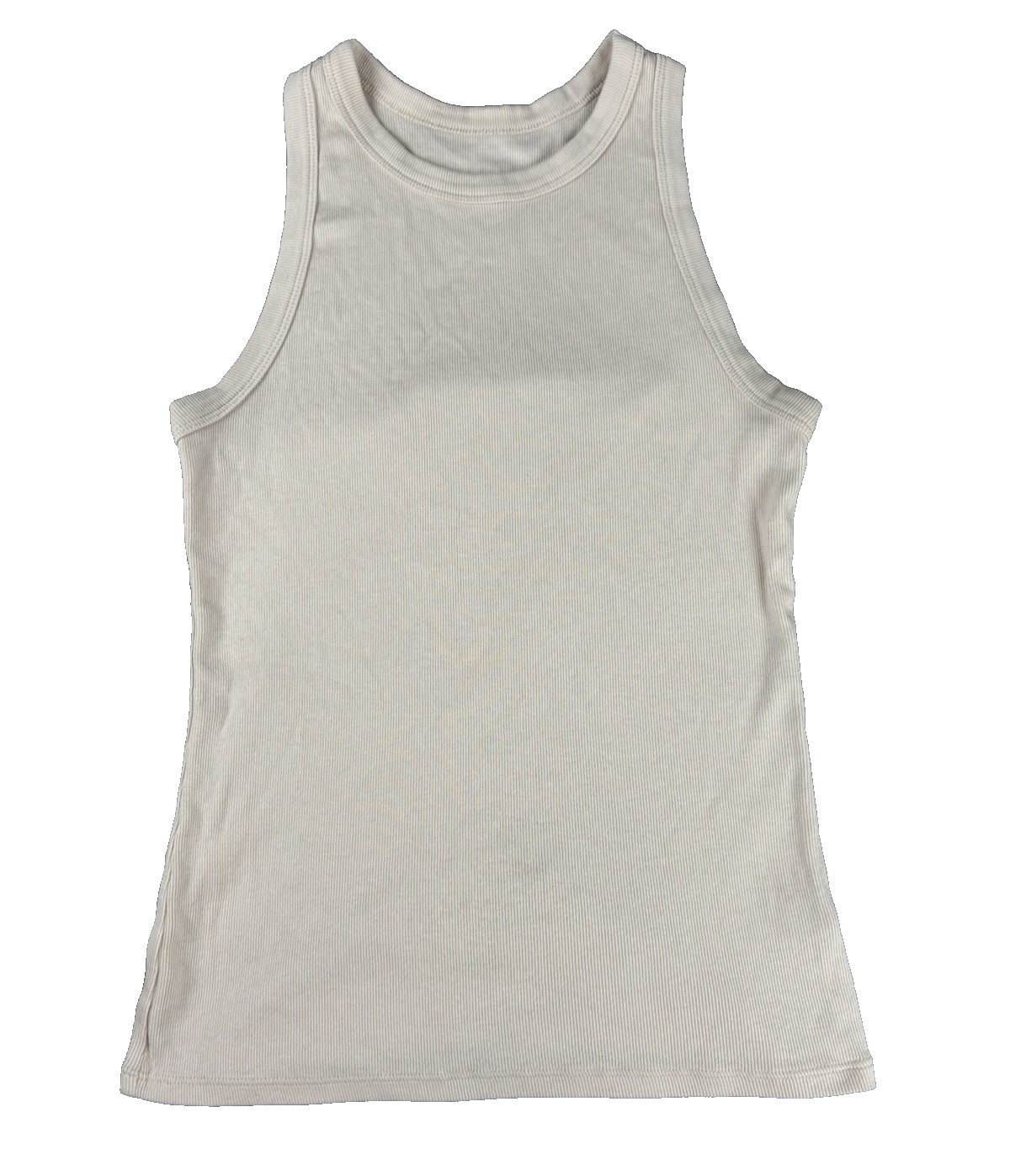 A New Day Womens Beige Ribbed Tank Top Sleeveless Crew Neck Medium Shirt