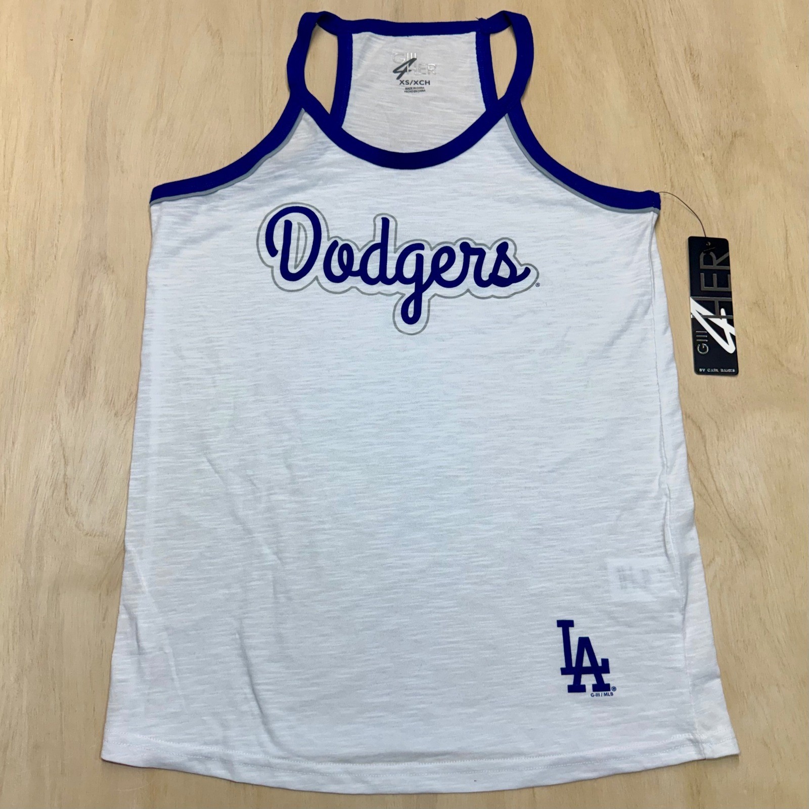 Womens G-III 4Her by Carl Banks MLB Los Angeles Dodgers Tank Top White XS New