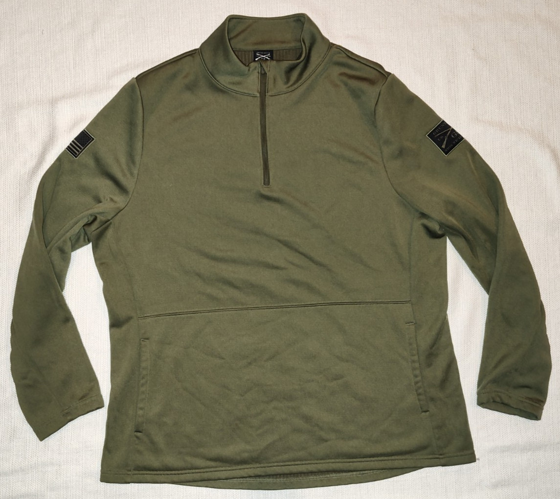 Grunt Style Womens 1/4 Zip Pullover Long Sleeve Shirt We’ll Defend XL Green