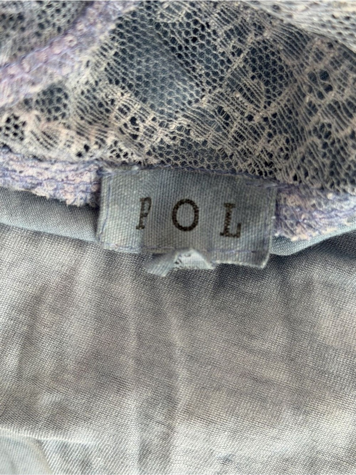 POL Blue Lace Trim Flowy Cami Tank Top Periwinkle Blue Size S