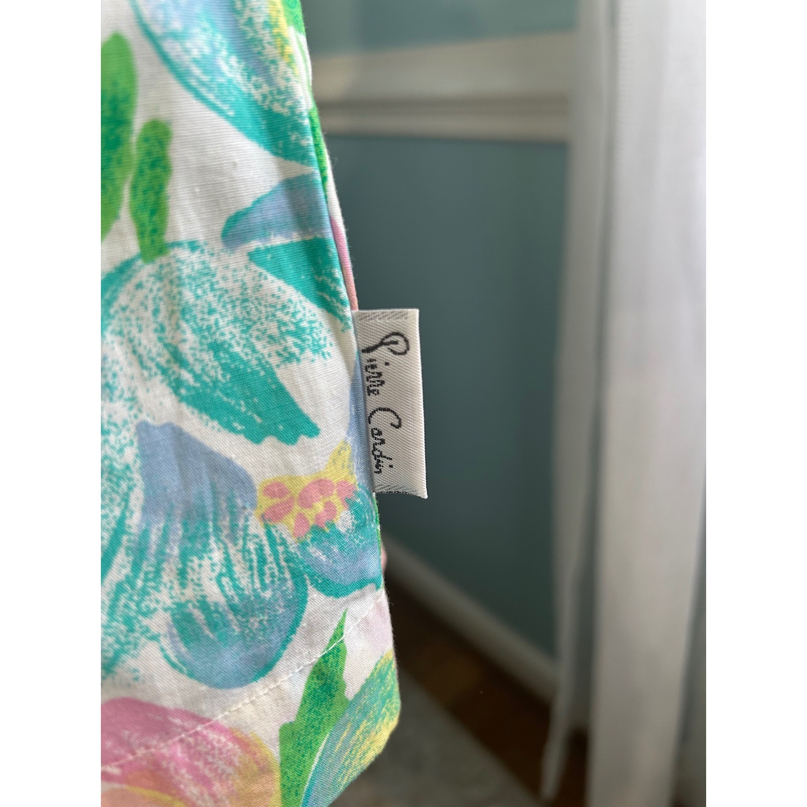 Pierre Cardin Vintage Floral Cotton Button Down Shirt Pastel Tulip Print Medium