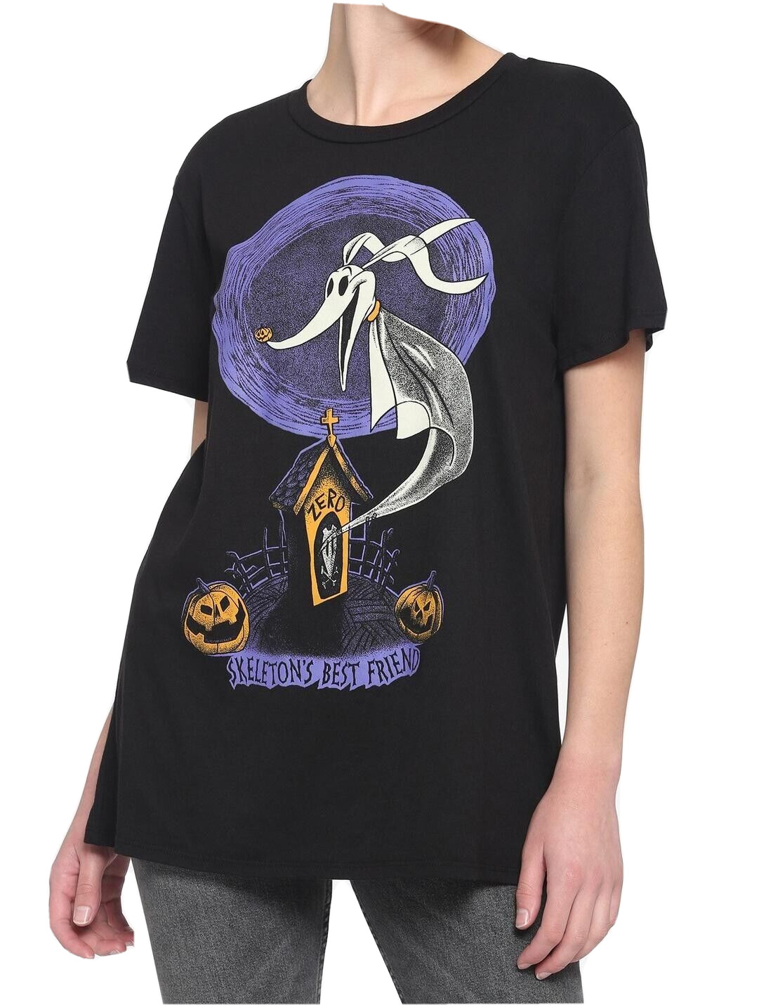 The Nightmare Before Christmas Juniors Zero Best Friend Boyfriend Fit Shirt NWT