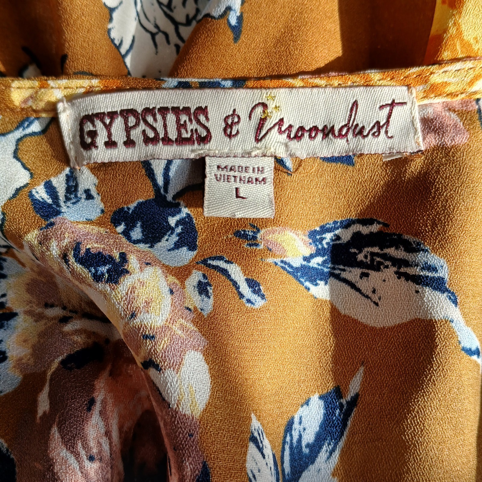 gypsies and moondust top open front cover up sz L fairy boho gypsy casual beach