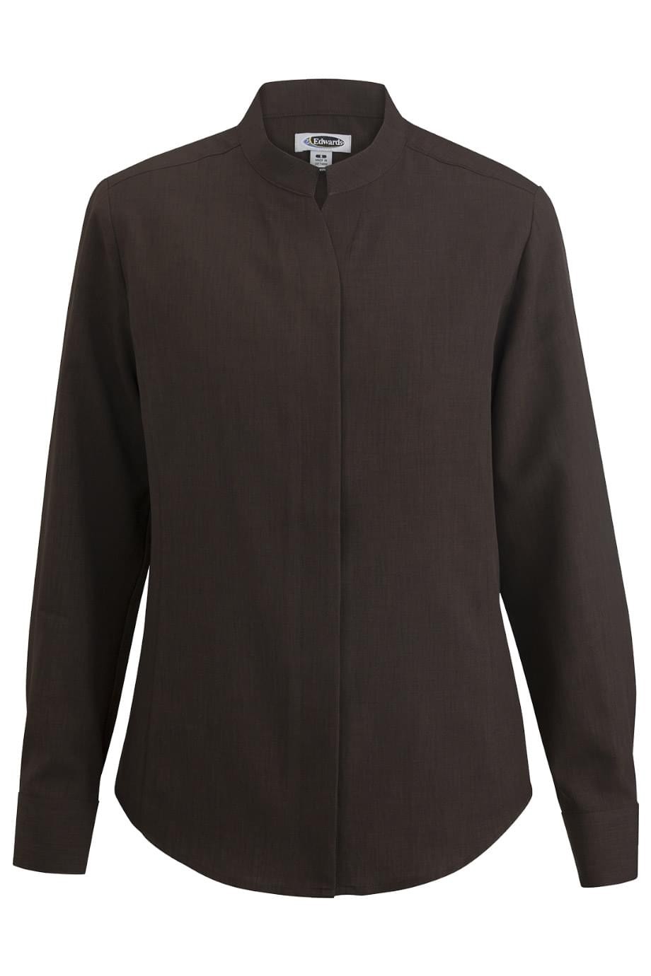 Edwards Style #5398 Woman’s Chocolate Stand Up Collar Shirt Size: Small