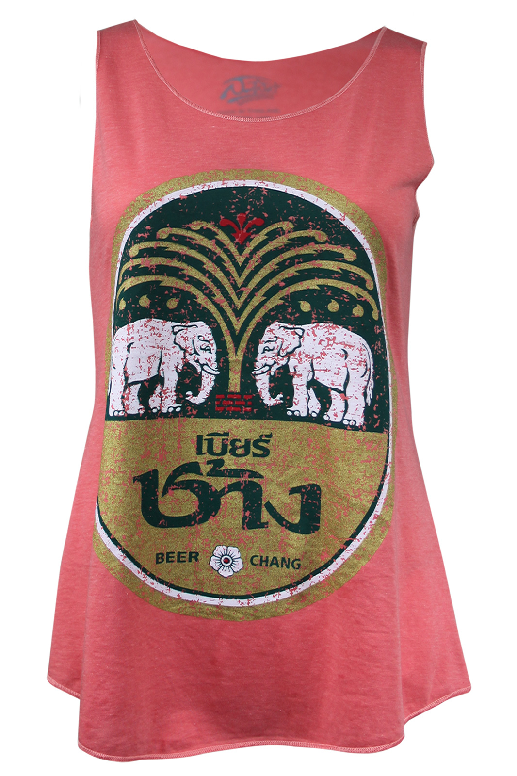 Womens Ladies Chang Thailand Beer Sleeveless Cotton Vest Tank Top Thai Beach UK