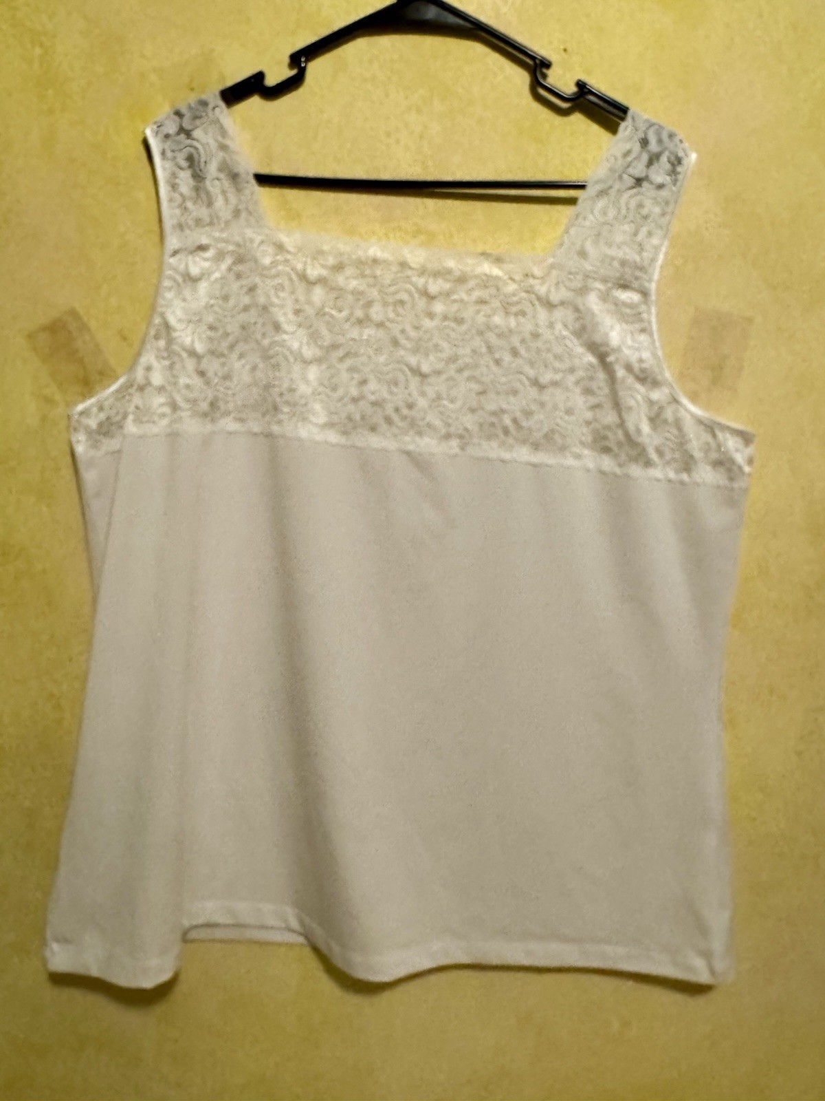 Women’s Y2K Fairy Whimsical Lace Slip On Tank Camisole White 2XL C J Banks