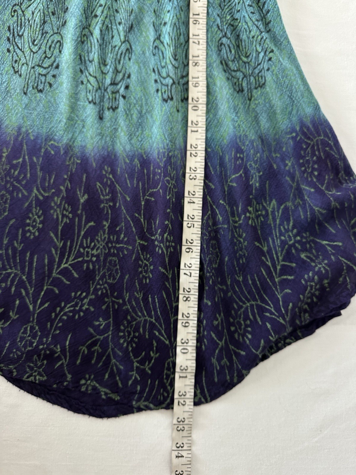 New Tunic Top Purple Aqua Pullover Sleeveless Gauze Flowy Hippie Boho Beach