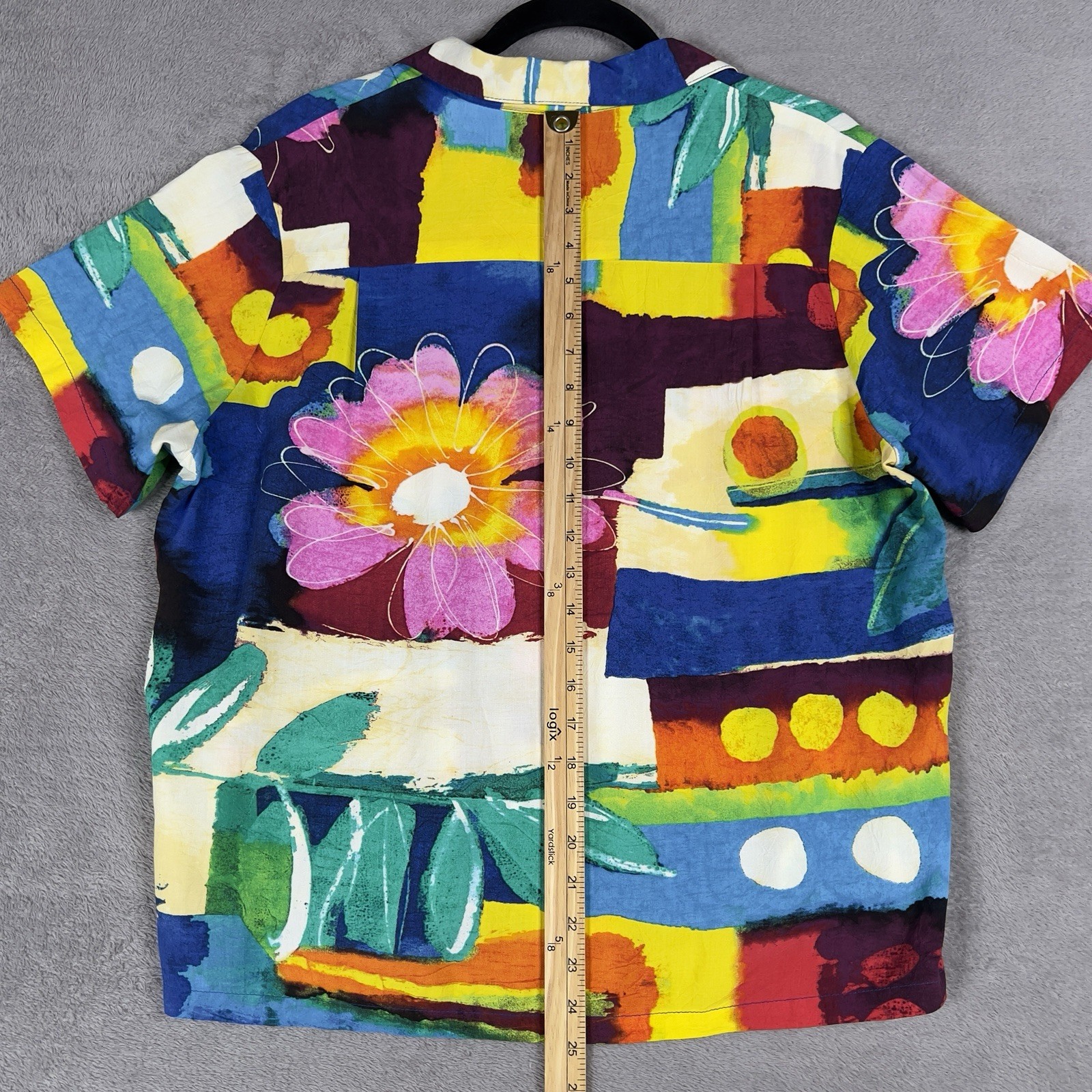 Vintage Jams World Floral Rayon Hawaiian Shirt Women’s Large Beach Summer Flower