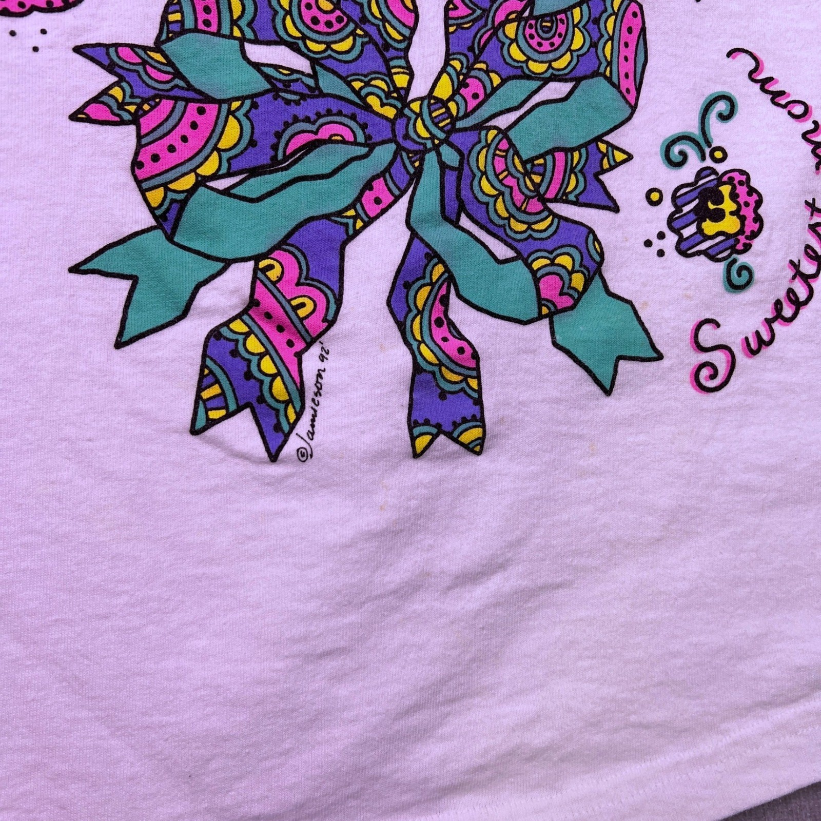 VTG Freestyle Graphic T Shirt Sweetest Bows Flowers Graphic Tee Women’s Size L