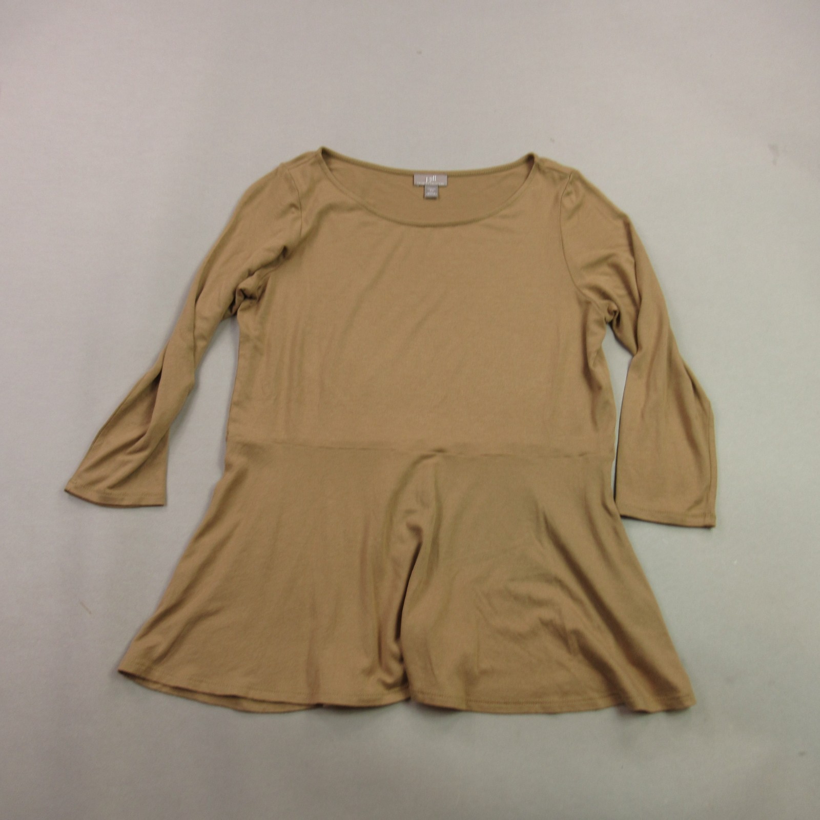 J Jill Shirt Womens XS Long Sleeve Stretch Brown Crew Neck Lightweight