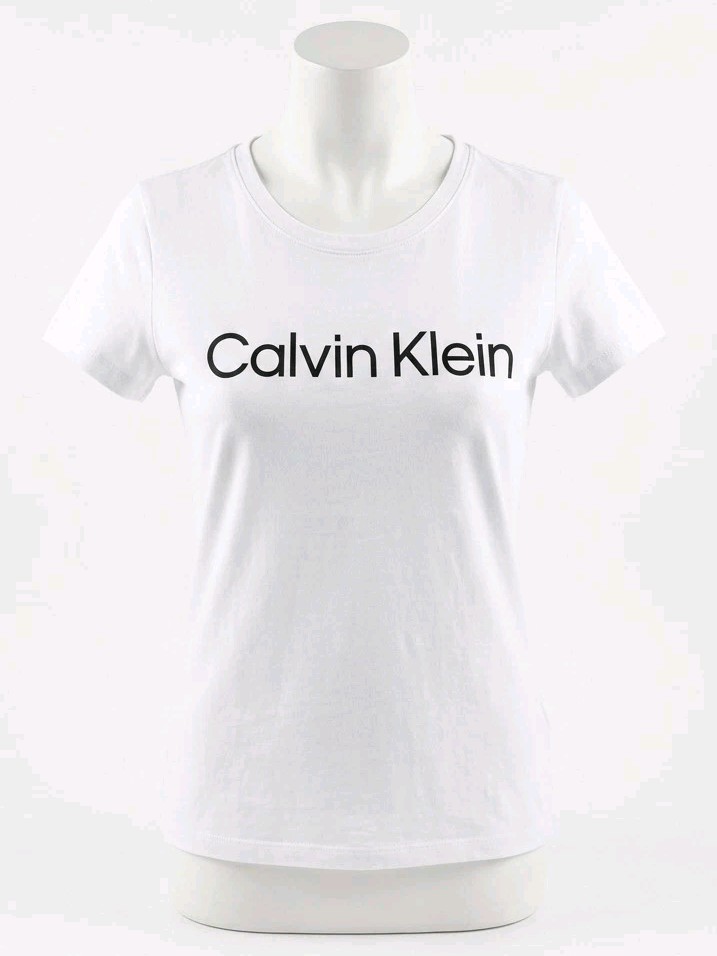 Calvin Klein Crew Neck Women’s Short Sleeve Logo T-Shirt Size PL(260429-01)