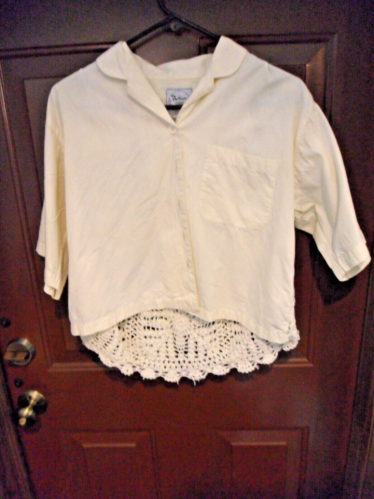 Protest Women Cream Color Top 100 Cotton Knitted Back M