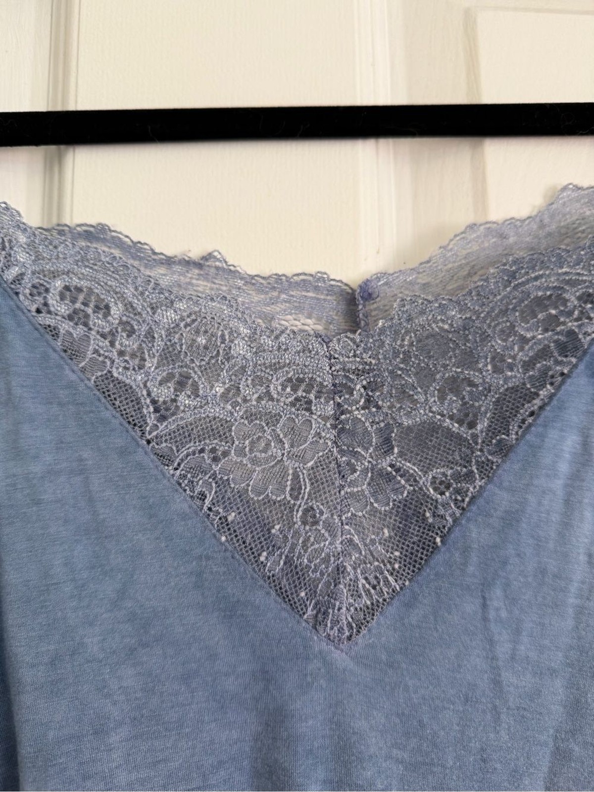 POL Blue Lace Trim Flowy Cami Tank Top Periwinkle Blue Size S