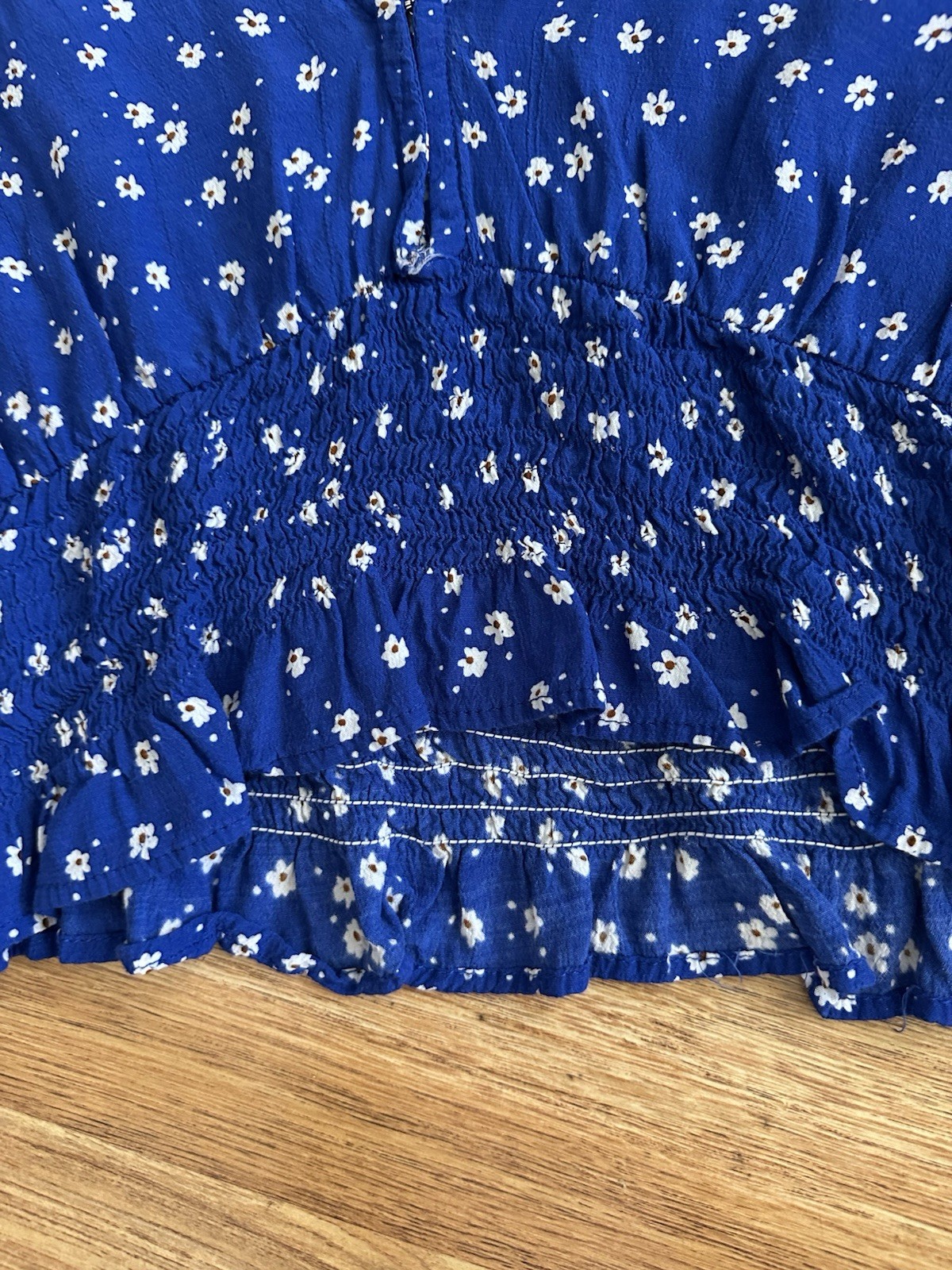 Faithfull the Brand Blue White Floral First Light Betina Top US 6